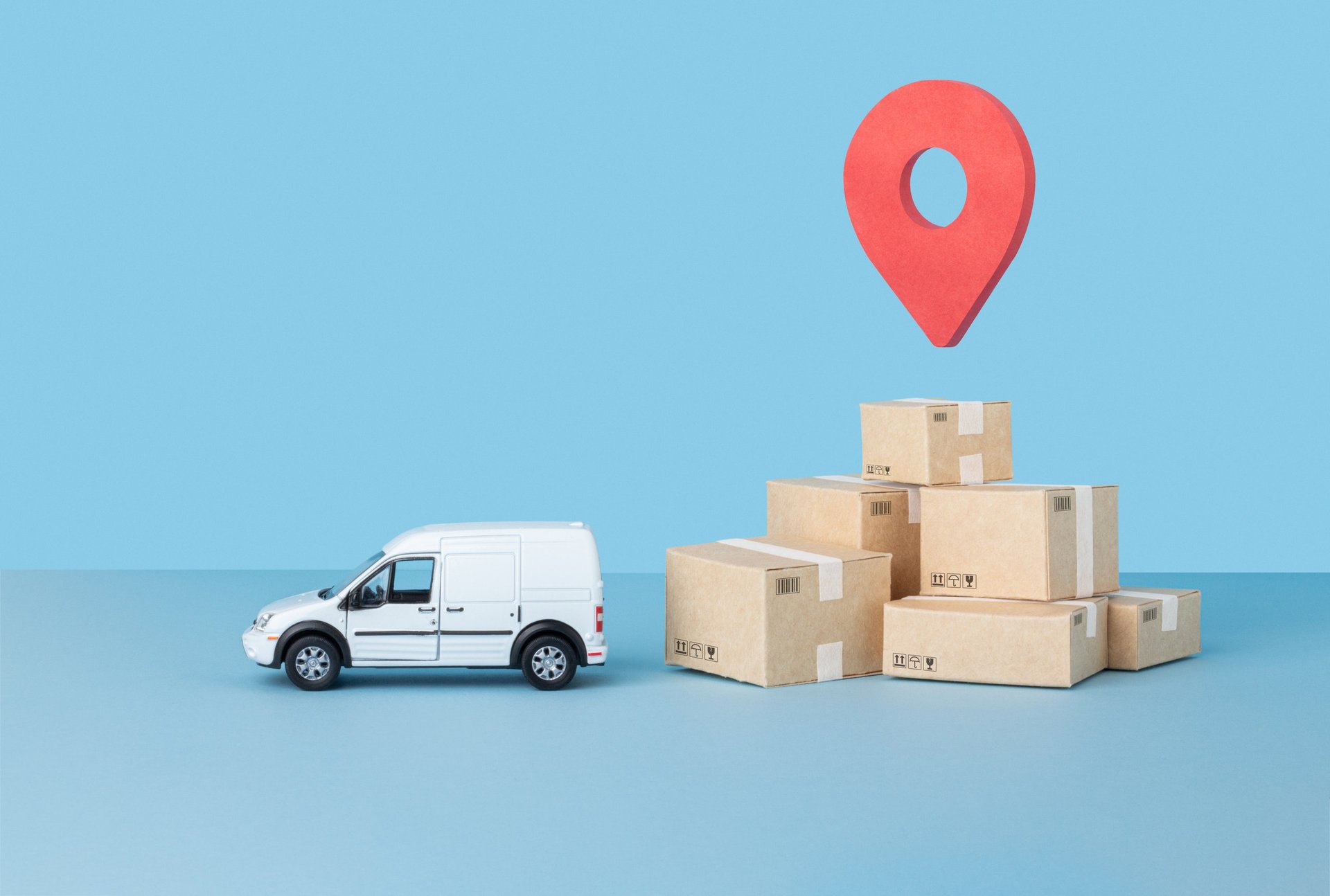 Delivery van with packages